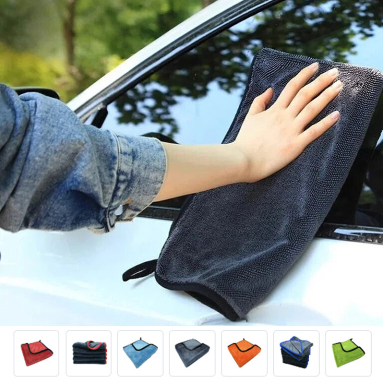 Cross-border twisted towel, thickened and twisted edge, car wash water absorption towel, absorbent and no shedding car cleaning towel.