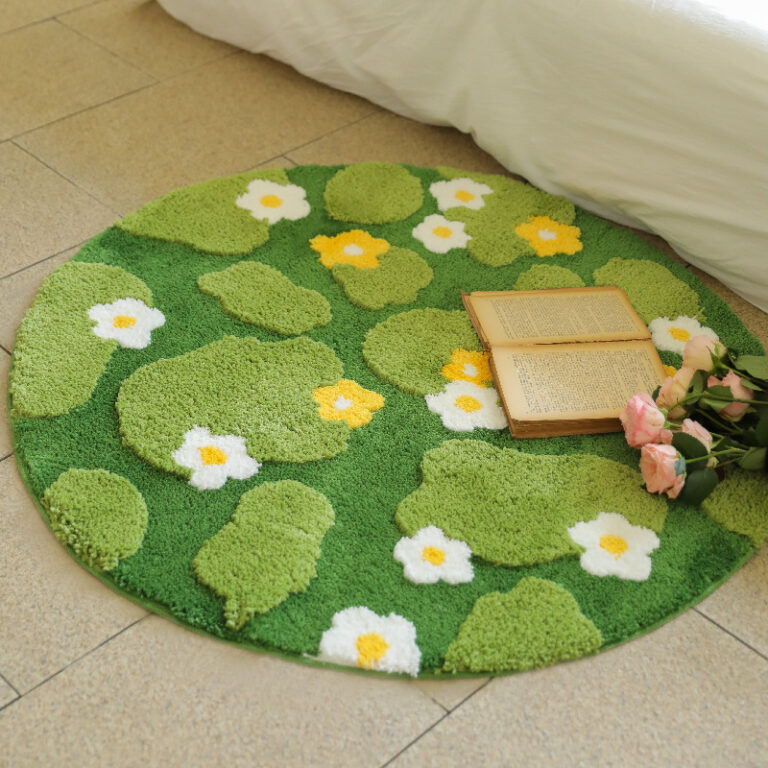 round moss rug