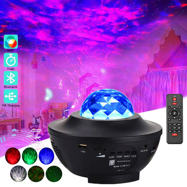 Water Pattern Laser Light Starry Sky Projection Light Atmosphere Light Bluetooth Music USB Starry Sky Flame Water Pattern LED Night Light
