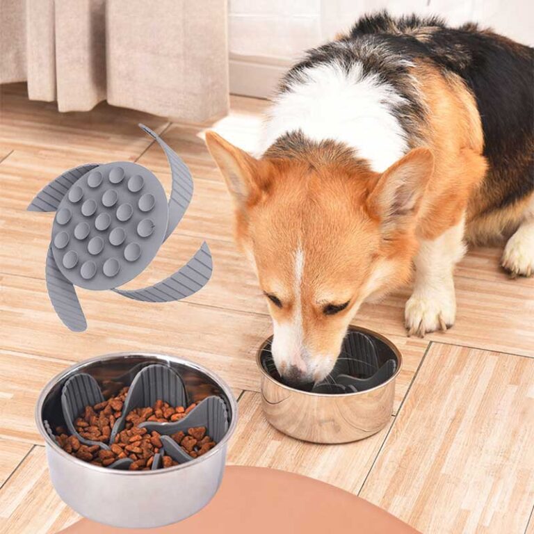Pet slow feeder anti-choking device; extend mealtime to prevent choking slow feeding bowl; dog training eating bowl.
